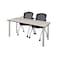 Kee Rectangle Tables > Training Tables > Kee Table & Chair Sets, 60 W, 24 L, 29 H, Maple MT6024PLBPCM23BK - alternate 1